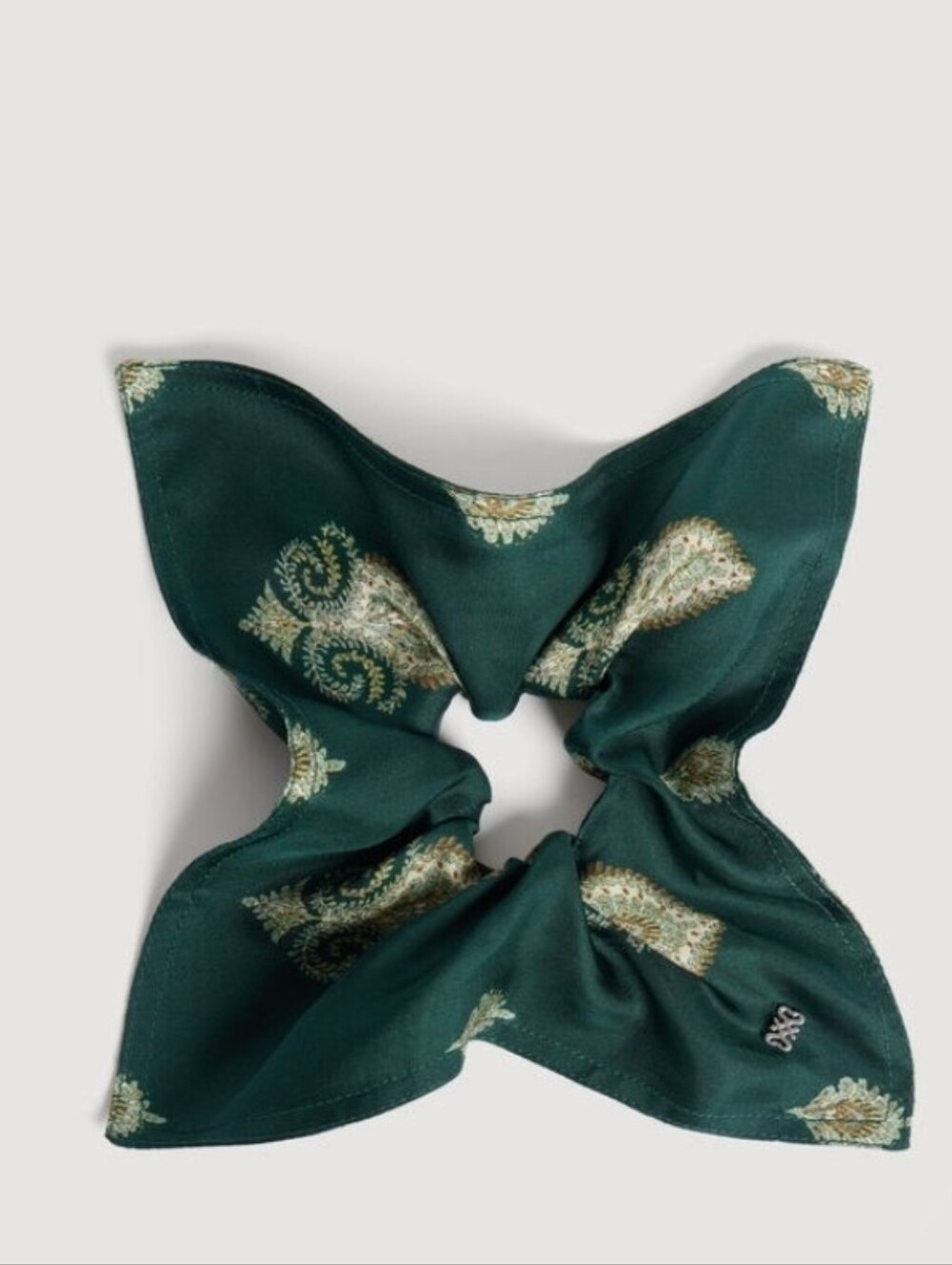 Sandro Womens Green Paisley Print Scrunchie NWT